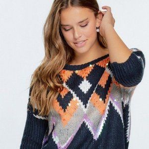 Aztec Pattern With Glitter Accent Sweater
